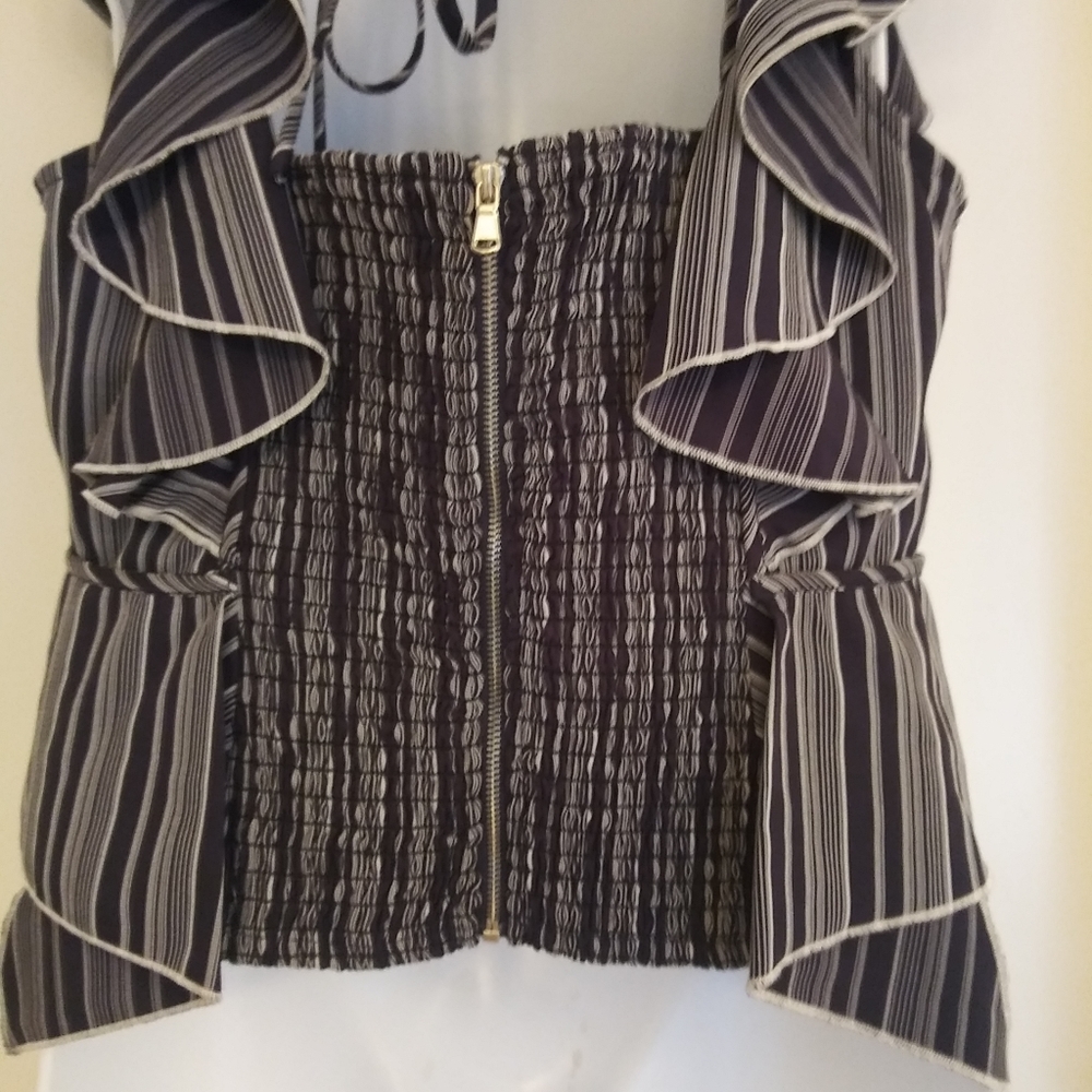 English Factory Ruffle Ruched Sleeveless Tank Top - Picture 4 of 5